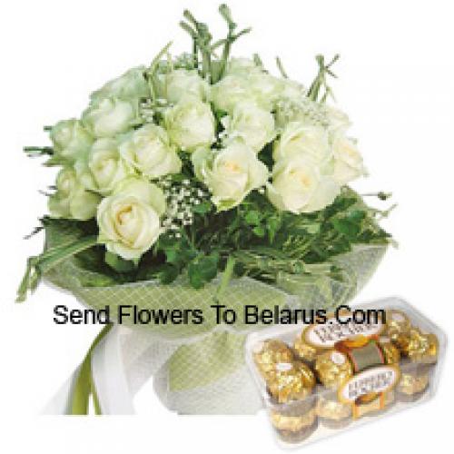 19 Rosas con deliciosos 16 Pcs Ferrero Rochers