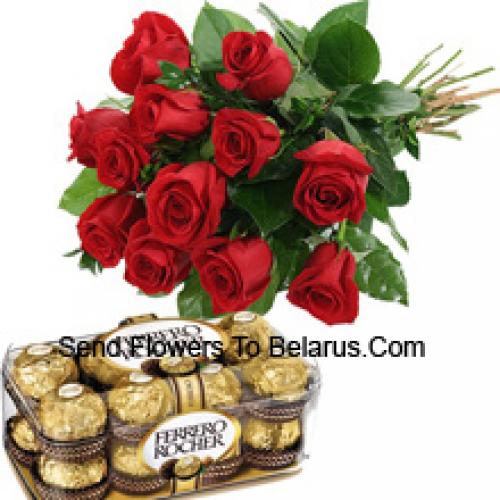 11 Rose Rosse con Deliziosi Cioccolatini