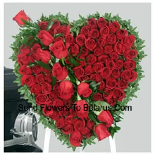 A Beautiful Heart Shaped Arrangement Of 101 Red Roses