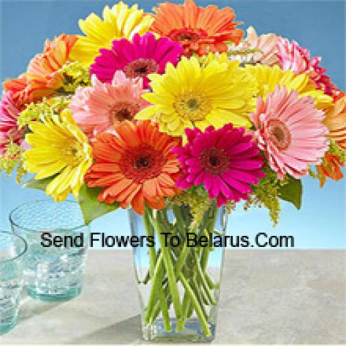 25 Pretty Mixed Gerberas