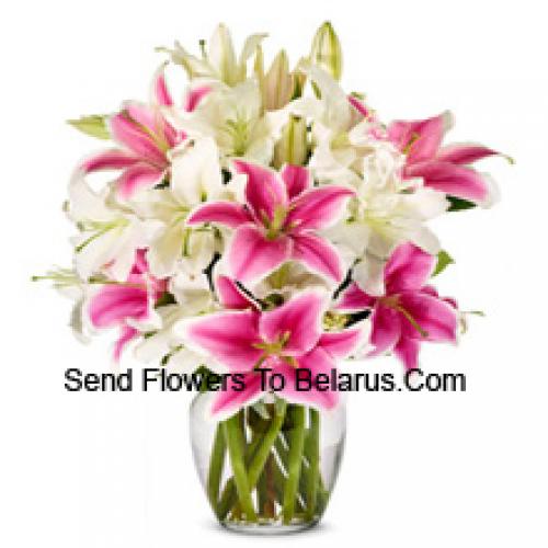 Dreamy White and Pink Lilies