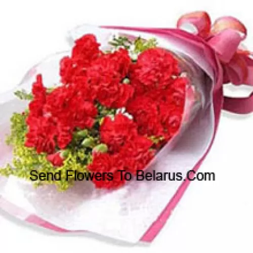 Bunch Of 19 Beautifully Wrapped Carnations