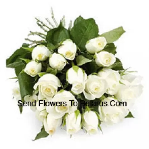 Bunch Of 24 White Colored Roses