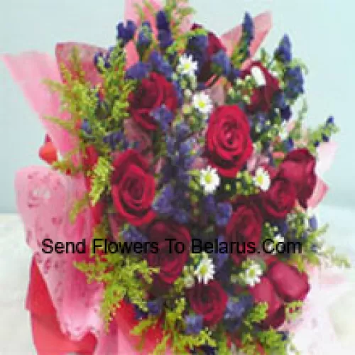 Beautifully Wrapped Bunch Of 11 Red Roses