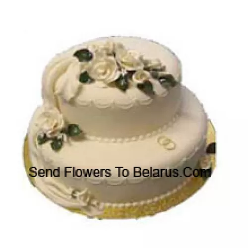 2 Tier, 4 Kg (8.8 Lbs) Butter Scotch Cake. To Change The Flavor You Can Specify The Flavor You Require In "The Instructions For The Florist" Column which will appear when you will go through the shopping process