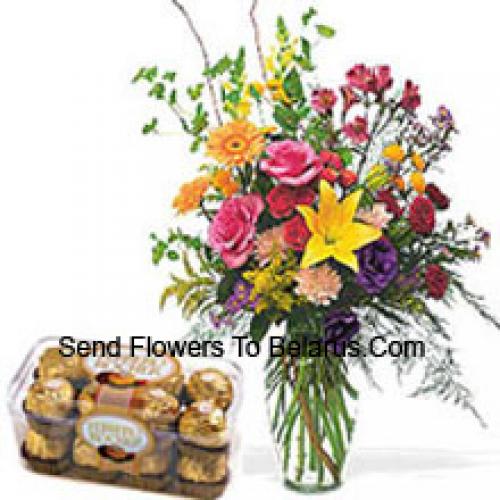 Jolies fleurs assorties avec Ferrero Rochers