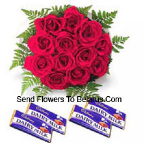 11 Rose Rosse con deliziosi Cioccolatini Assortiti