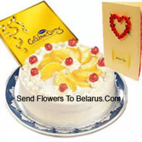 1 Kg Pineapple Cake, A Box Of Cadbury's Celebration And A Free Greeting Card