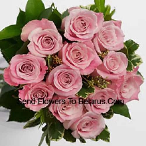 Bündel von 11 rosa Rosen